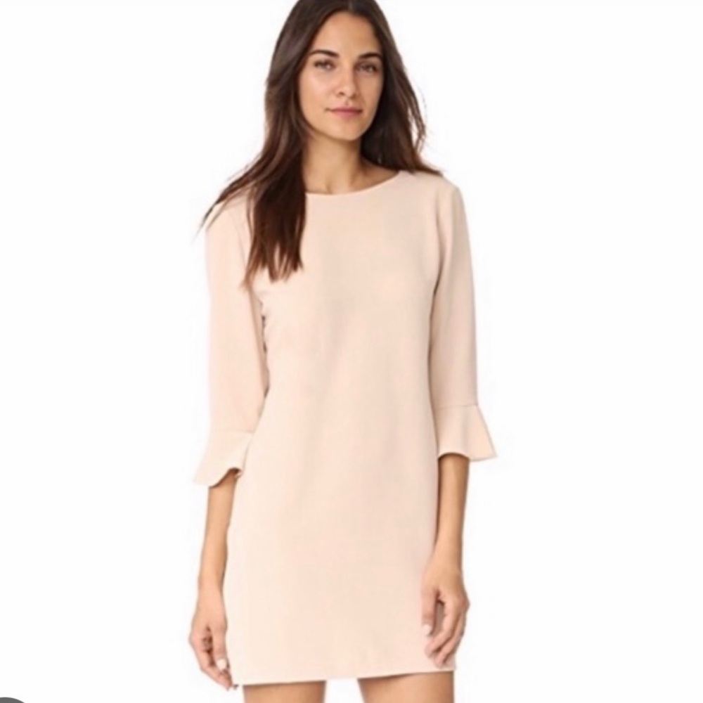 Cooper & Ella Blush Zip-Front Shift Mini Dress Cream Ivory XS  Like New